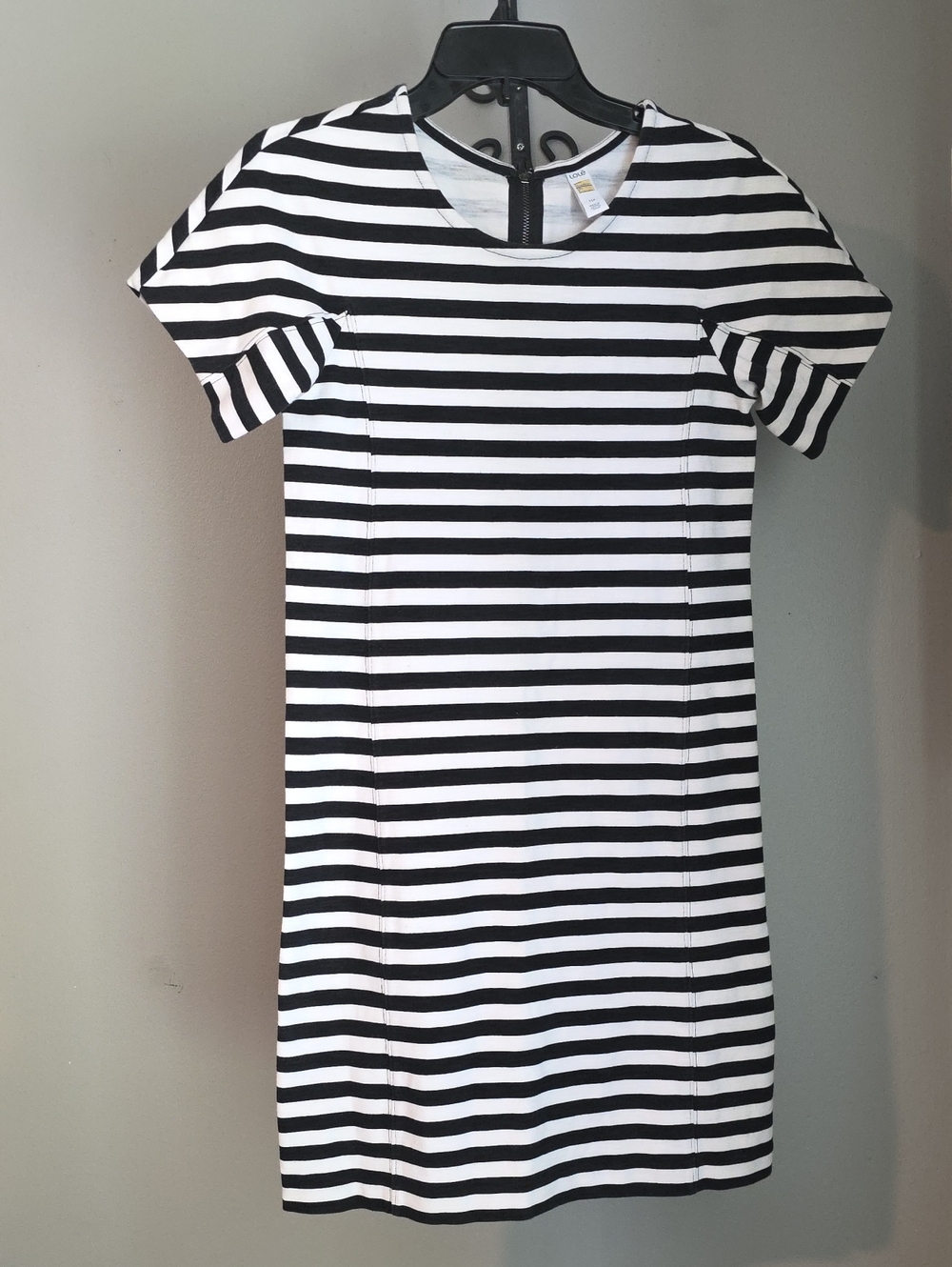 Lole Black and White Striped Midi Dress Size Small